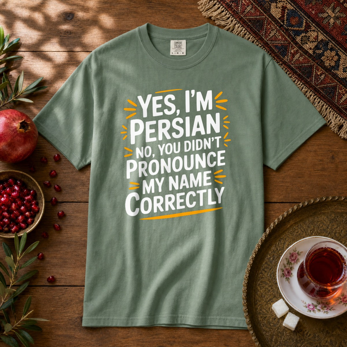 Yes, I'm Persian Premium Tee - Light Green