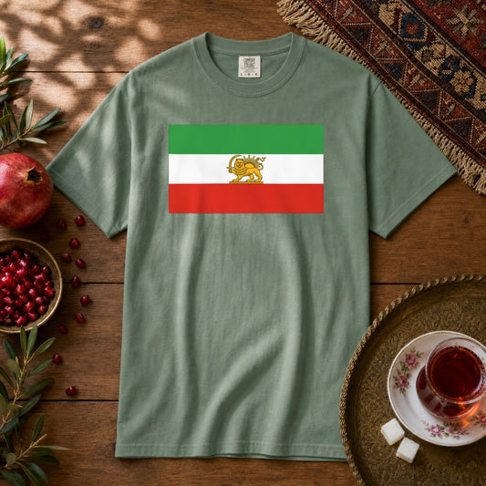 Shir-o-Khorshid (Lion & Sun) Premium Tee - Light Green