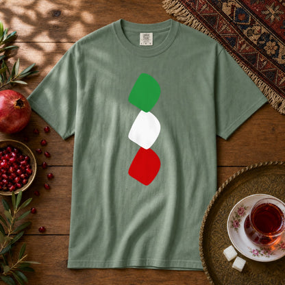 3 Noqte Iran Flag Premium Tee - Light Green