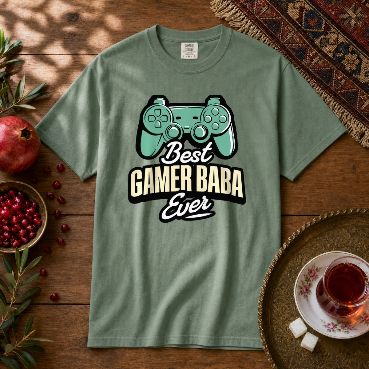 Gamer Baba Premium Tee - Light Green