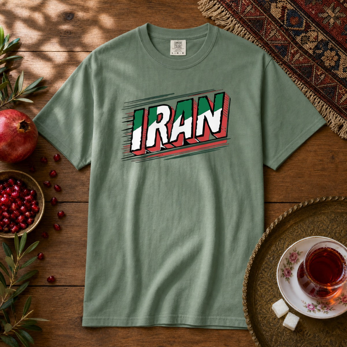 Iran Retro Team Melli Premium Tee - Light Green