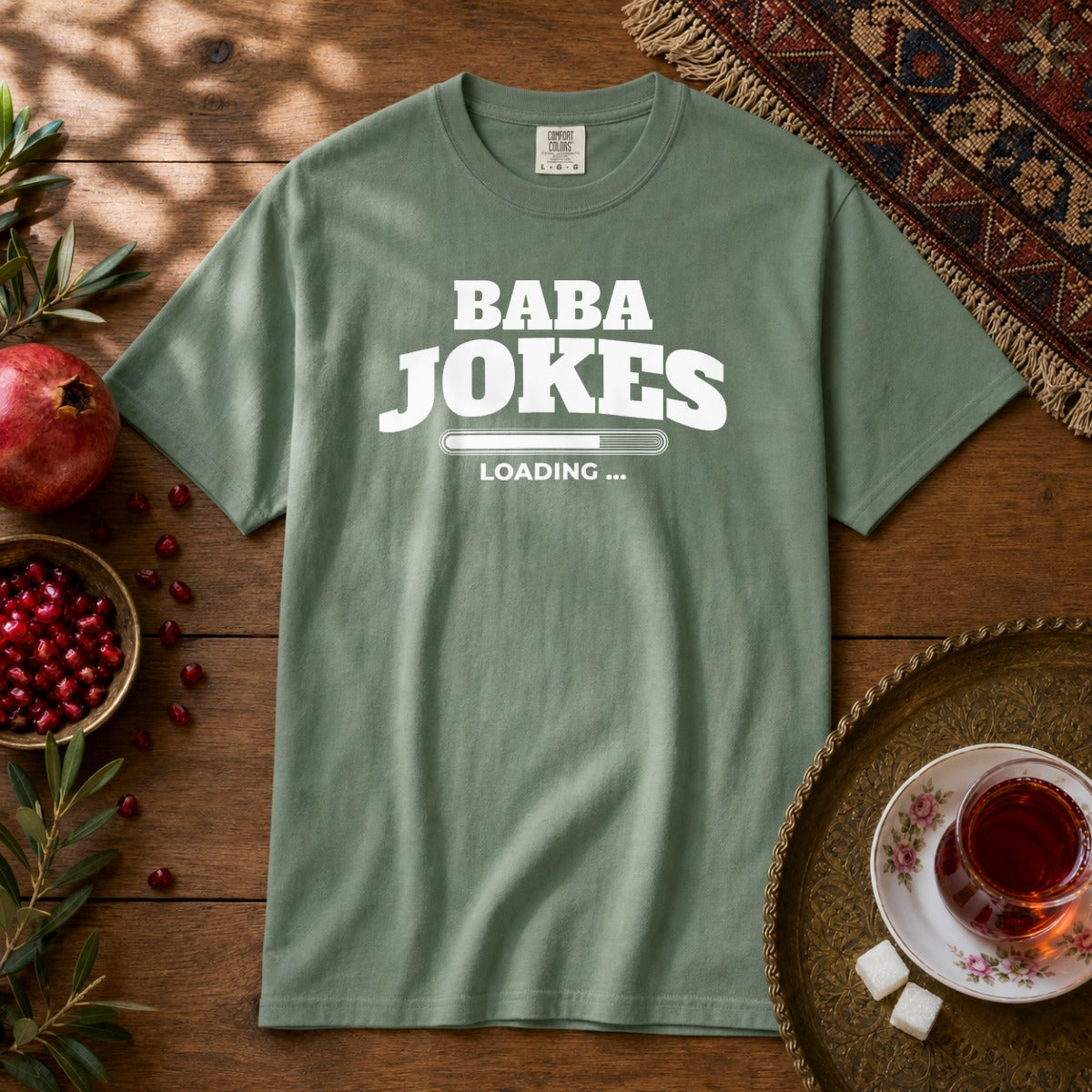 Baba Jokes Loading Premium Tee - Light Green