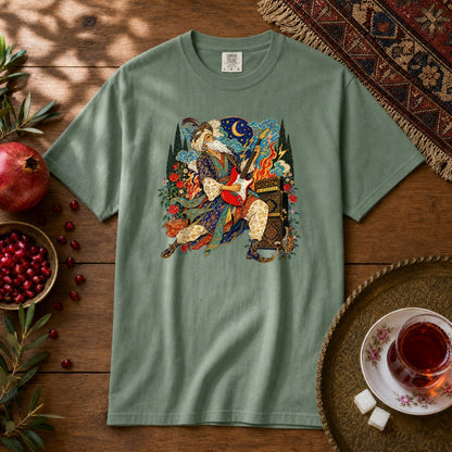 Khayyam on Guitar Premium Tee - Light Green