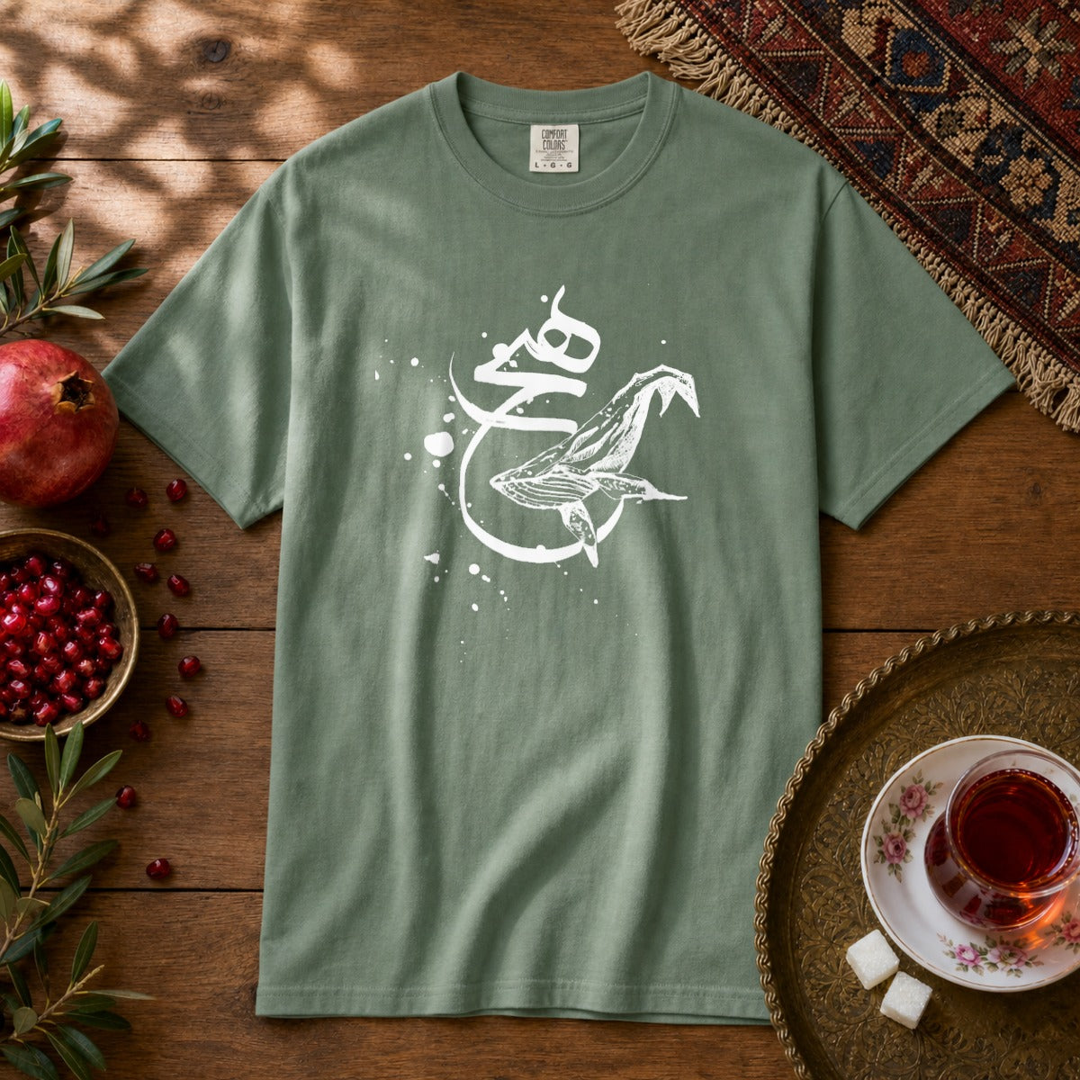 Heech Whale Premium Tee - Light Green