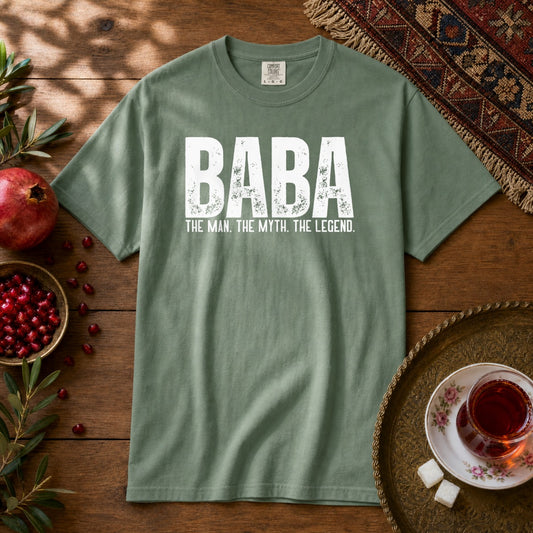 Baba, The Man. The Myth, The legend Premium Tee - Light Green