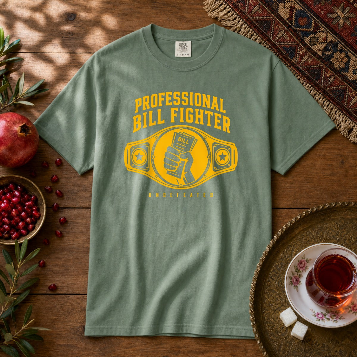 Professional Bill Fighter Premium Tee - Light Green