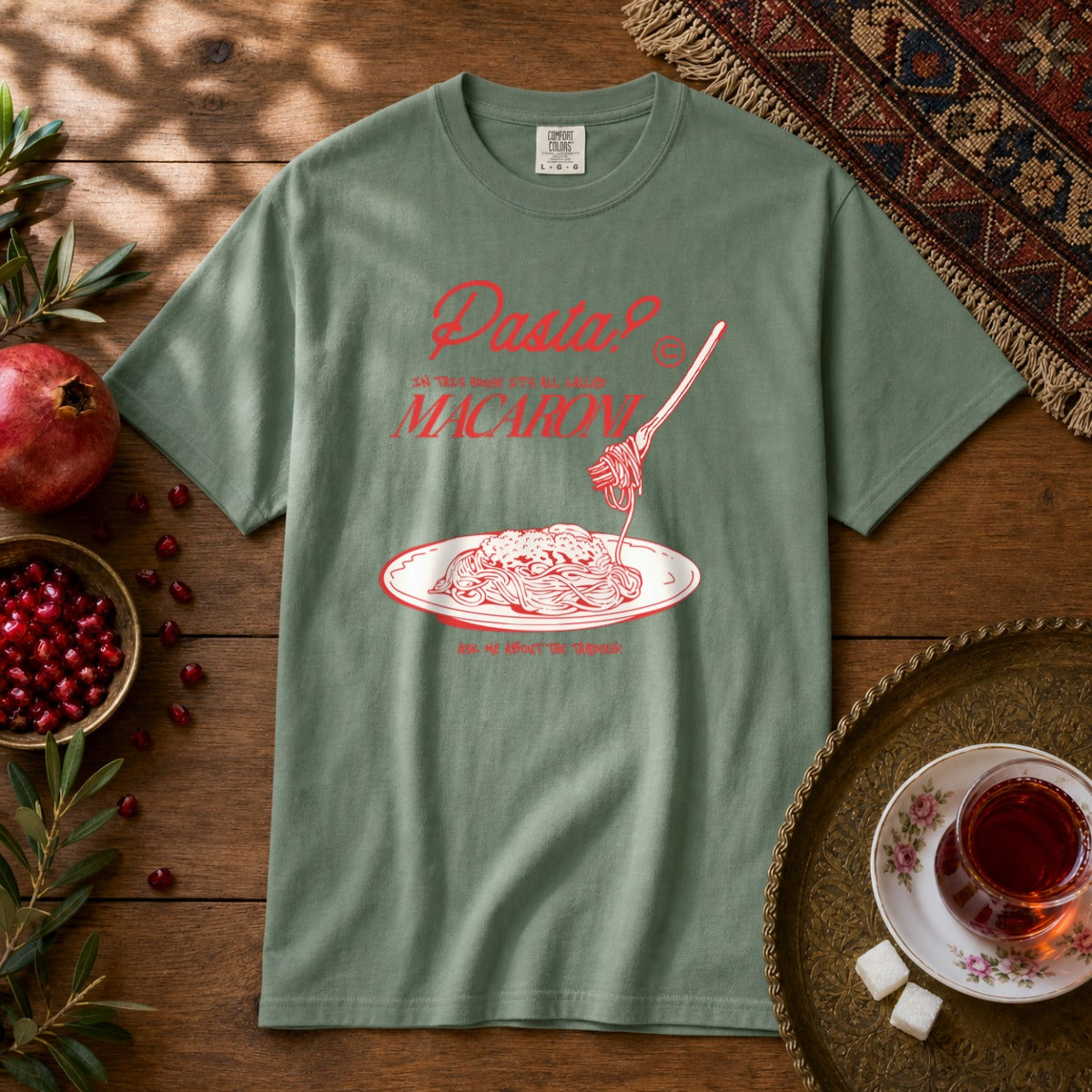 It's All Macaroni Premium Tee - Light Green