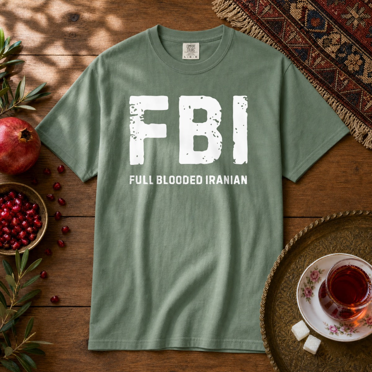 FBI, Full Blooded Iranian Premium Tee - Light Green