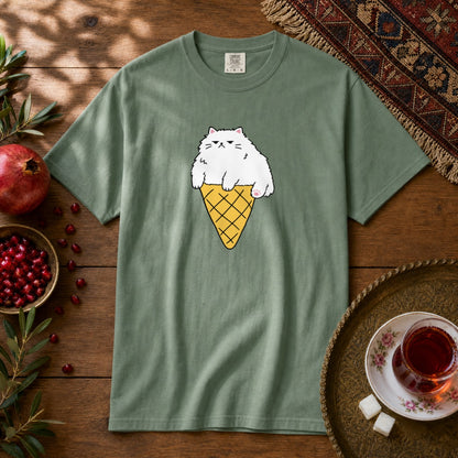 Persian Ice Cream Cone Premium Tee - Light Green