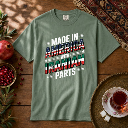 Made in America, with Iranian Parts Premium Tee - Light Green