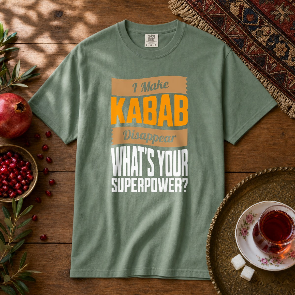 I make Kabab Disappear Premium Tee - Light Green