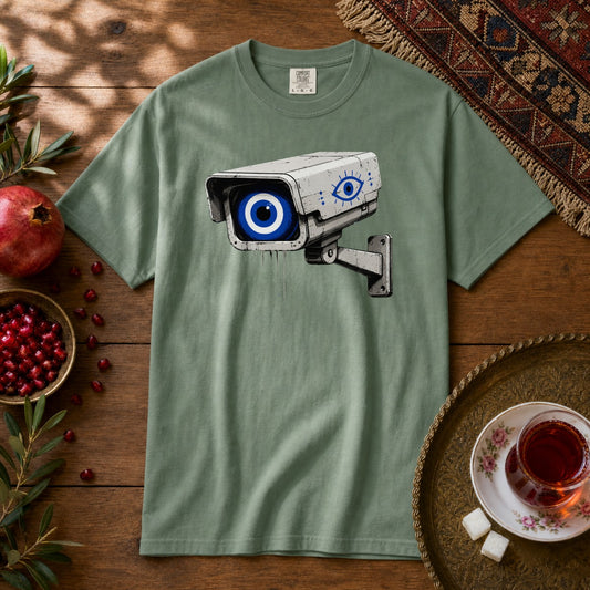 Evil Eye Watching Premium Tee - Light Green