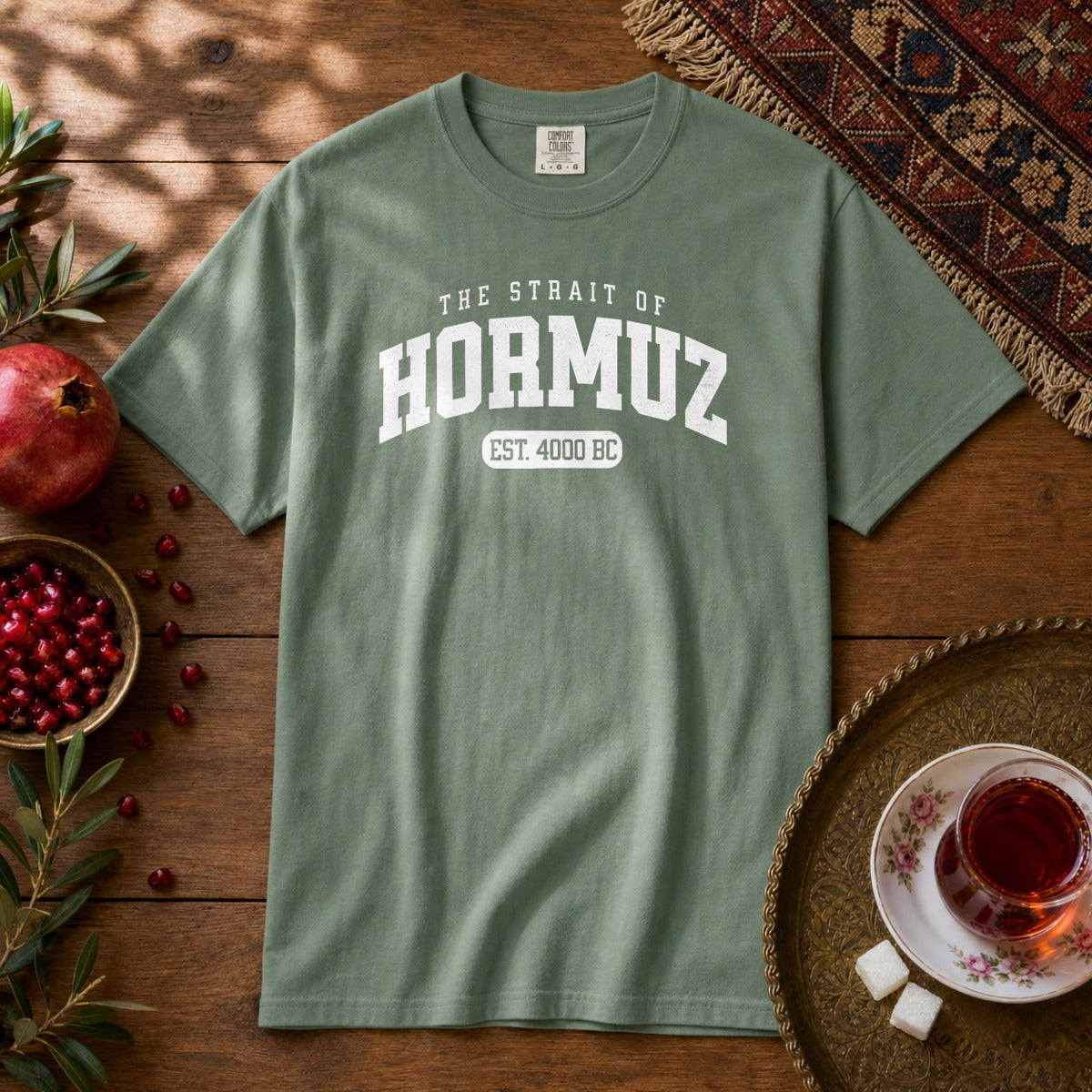 Strait of Hormuz Est. 4000 BC Premium Tee - Light Green