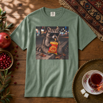 Pofak Raccoon Premium Tee - Light Green