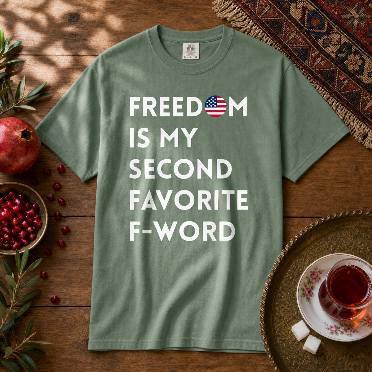 Freedom is my Second Favorite F-word - US Premium Tee - Light Green