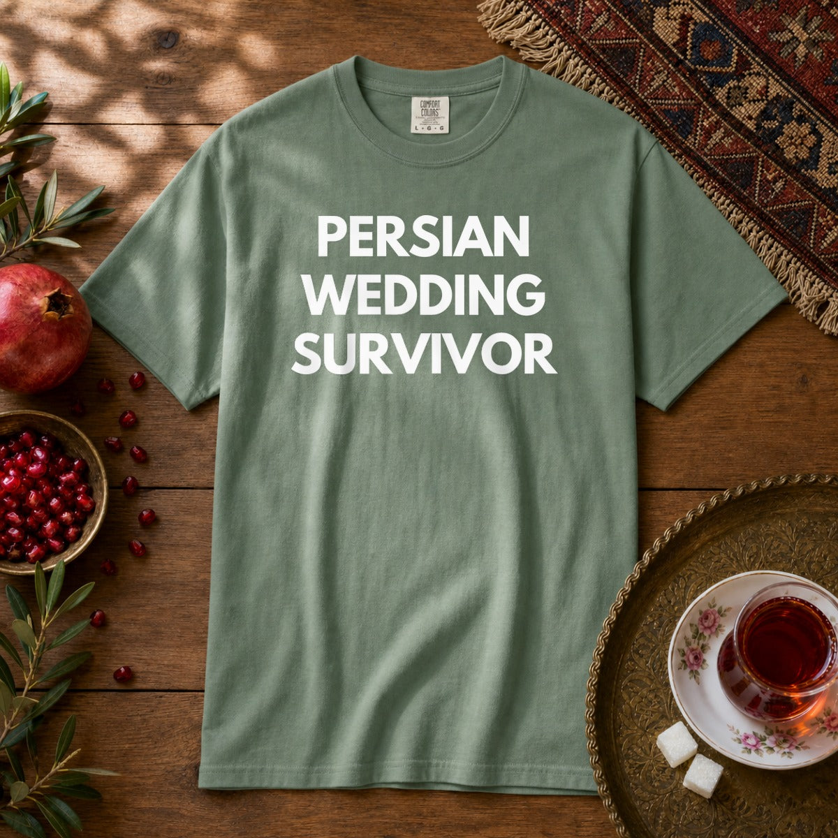 Persian Wedding Survivor Premium Tee - Light Green