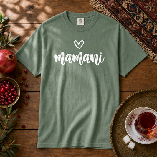 Mamani Heart Premium Tee - Light Green