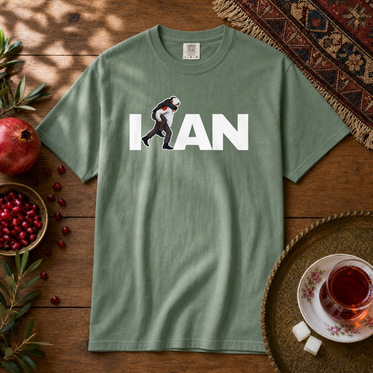 Iran's Fighter (Hamid Mahdavi) Premium Tee - Light Green