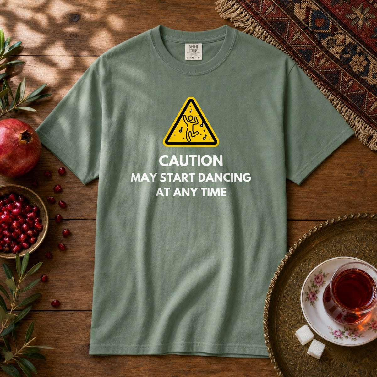 Dance Caution Sign Premium Tee - Light Green