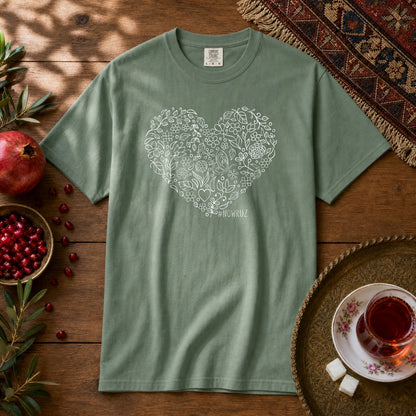 Nowruz Heart Premium Tee - Light Green