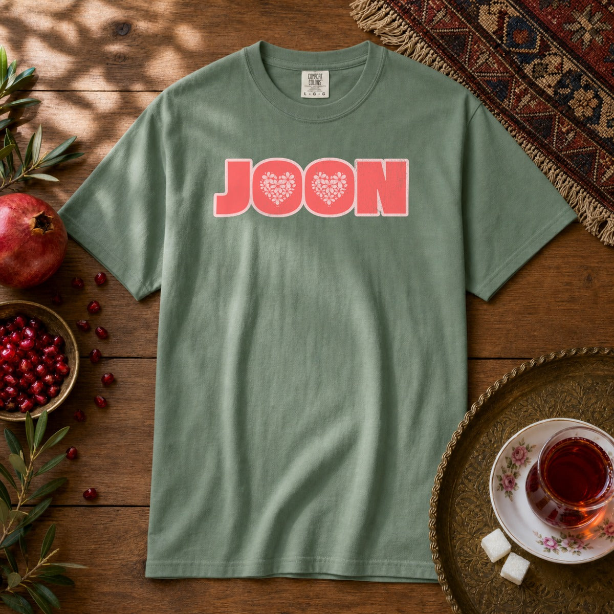 Joon Floral Premium Tee - Light Green