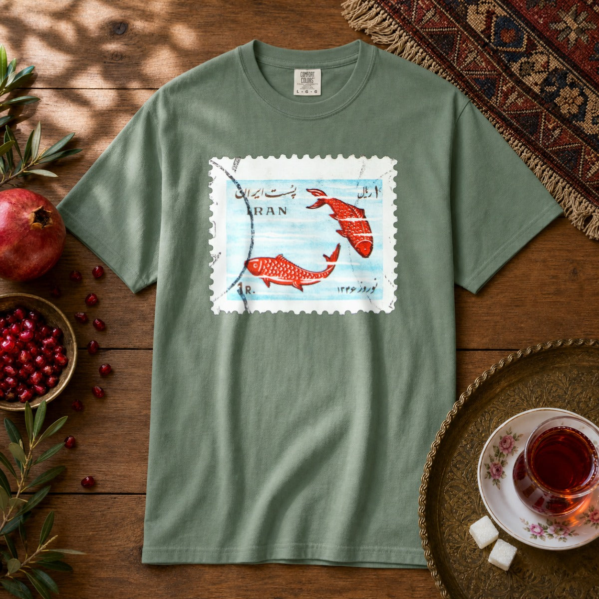 Nowruz Mahi Premium Tee - Light Green