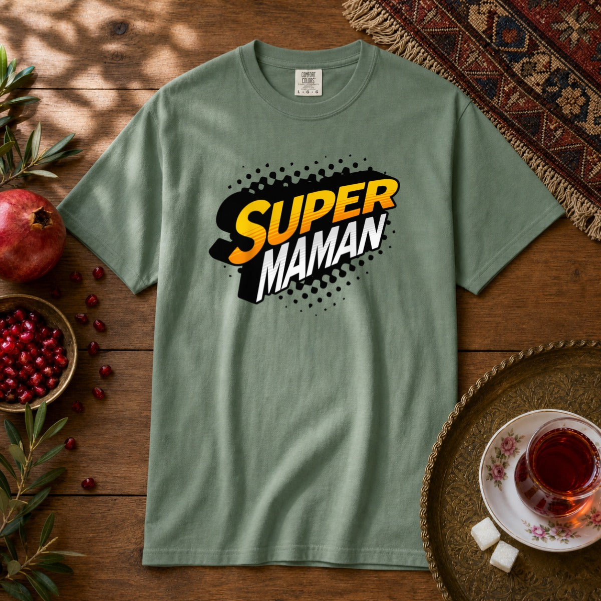 Super Maman Premium Tee - Light Green