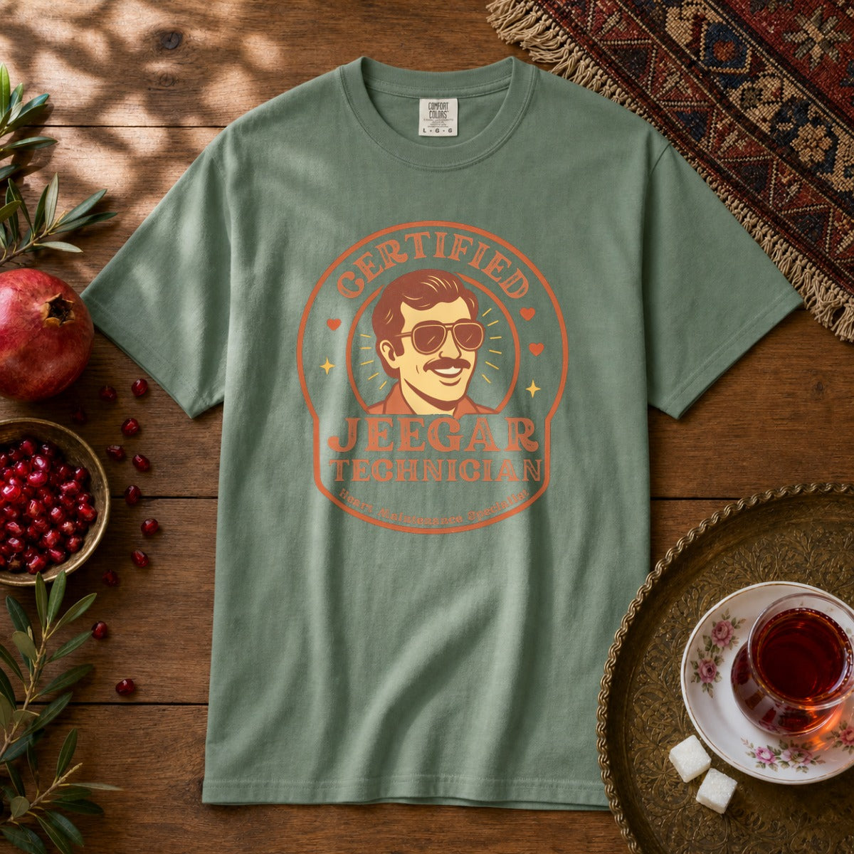 Certified Jeegar Technician Premium Tee - Light Green