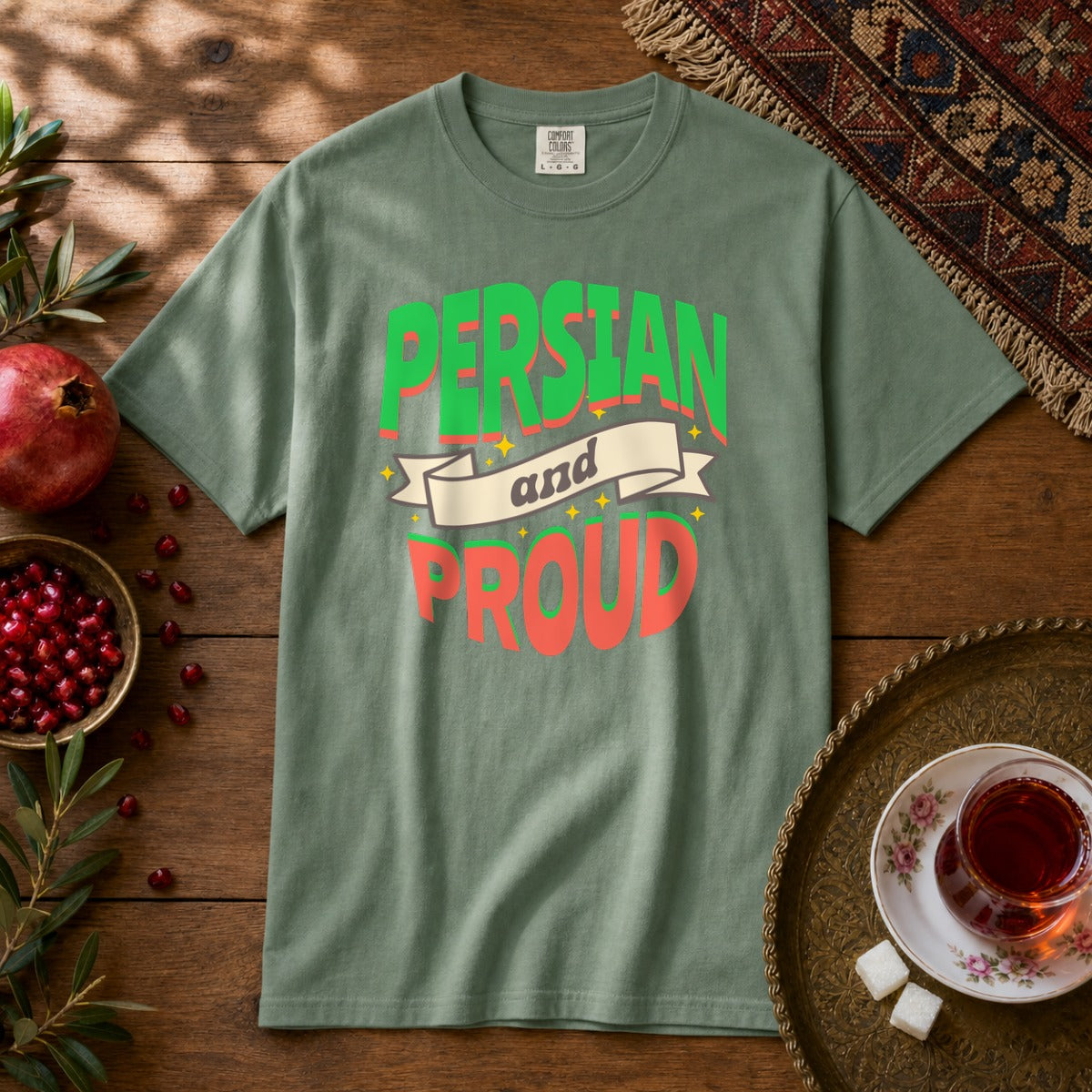 Persian & Proud Premium Tee - Light Green