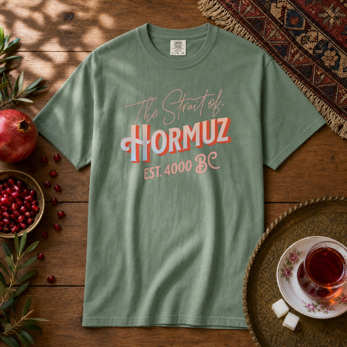The Strait of Hormuz Premium Tee - Light Green