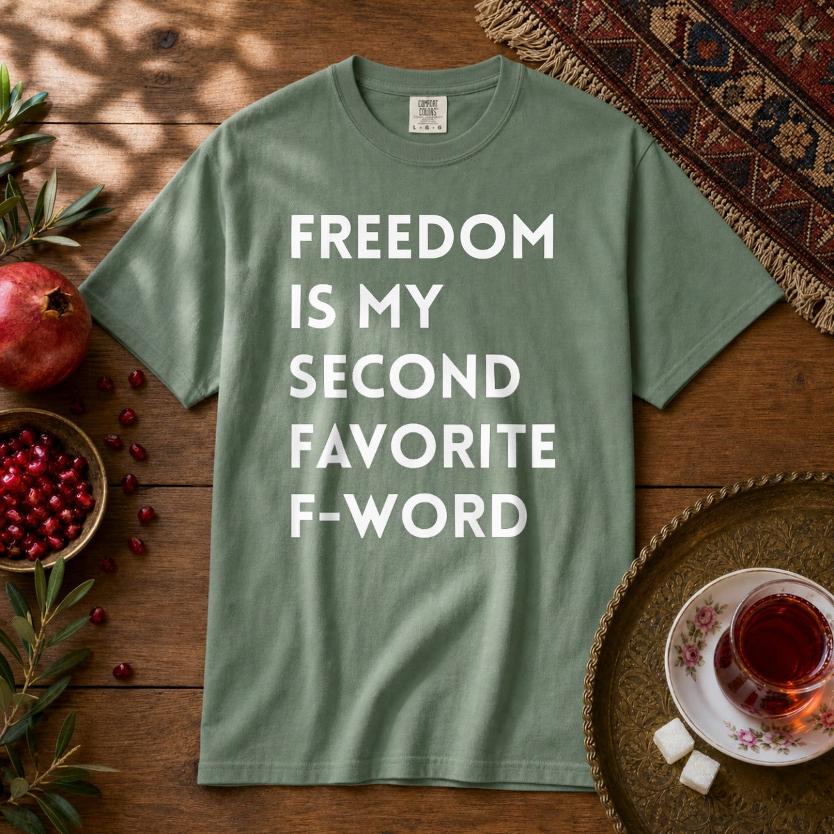 Freedom is my Second Favorite F-word II Premium Tee - Light Green