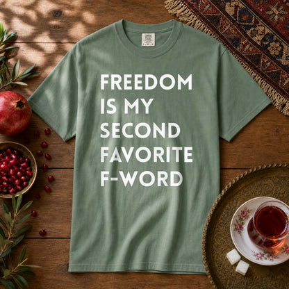 Freedom is my Second Favorite F-word II Premium Tee - Light Green