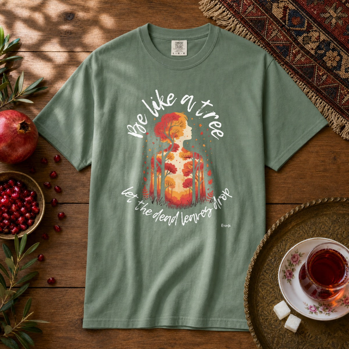 Be Like a Tree - Rumi Premium Tee - Light Green