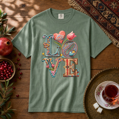 Persian Love Blossoms Premium Tee - Light Green