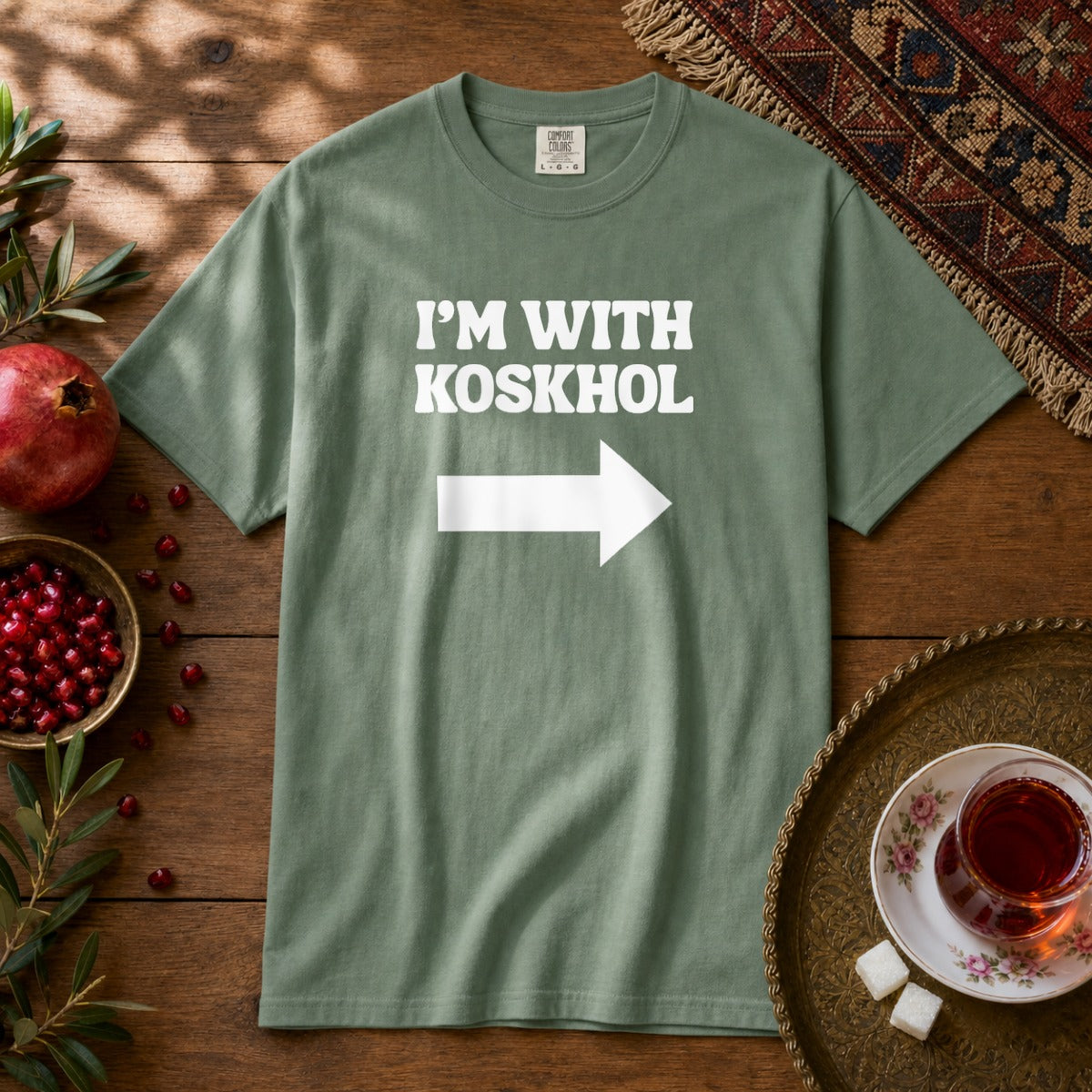 I'm with Koskhol - Left Premium Tee - Light Green