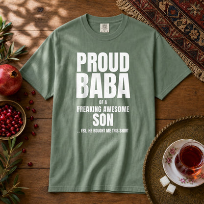 Proud Baba of a Son Premium Tee - Light Green
