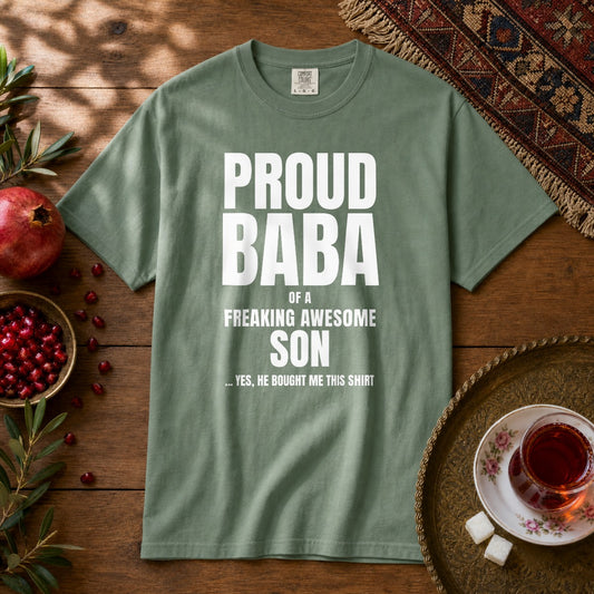 Proud Baba of a Son Premium Tee - Light Green
