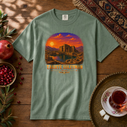 Takhte Soleyman - Pixel Art Premium Tee - Light Green