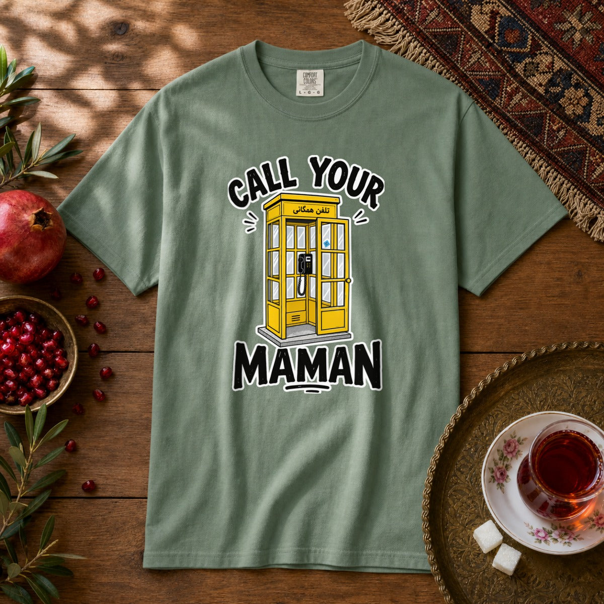Call your Maman Premium Tee - Light Green
