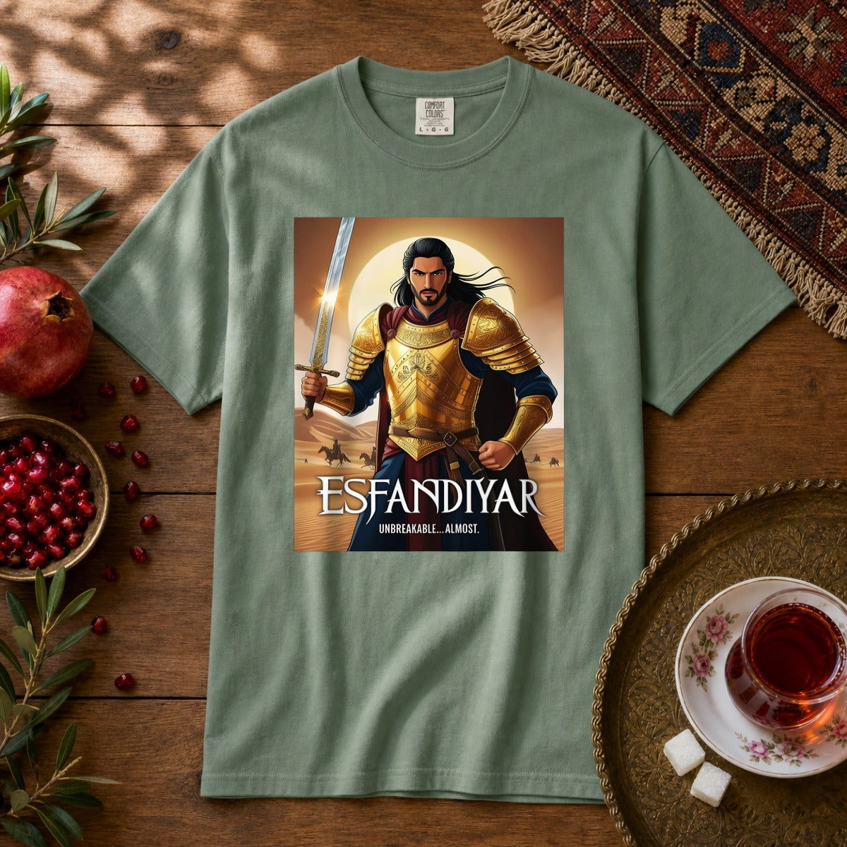 Esfandiyar Unbreakable ... Almost  Premium Tee - Light Green