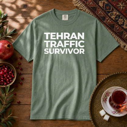Tehran Traffic Survivor Premium Tee - Light Green