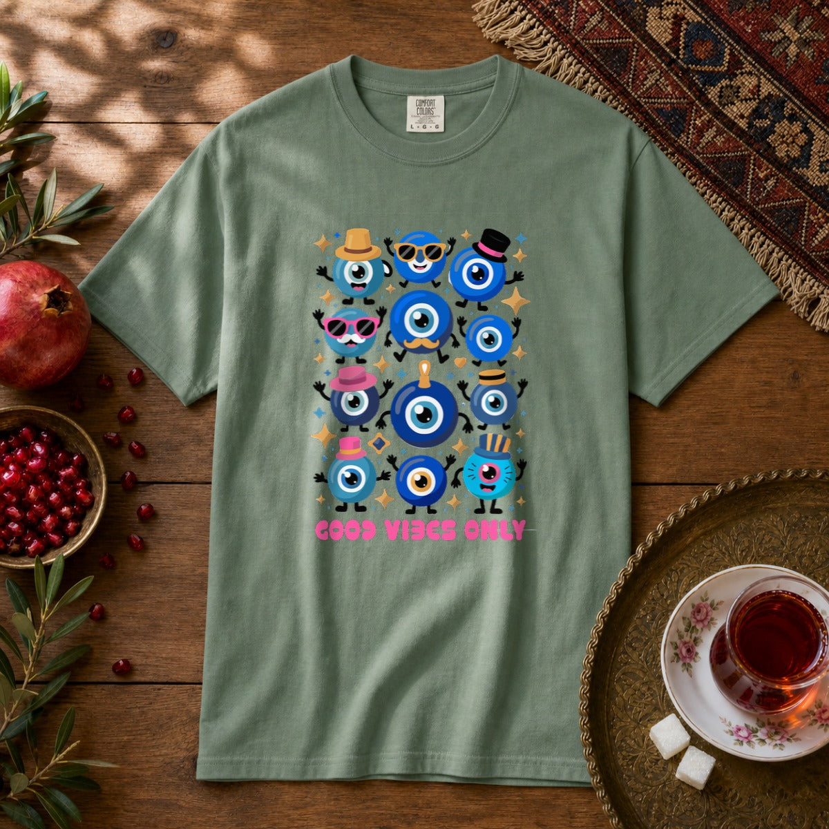 Good Vibes Only Premium Tee - Light Green