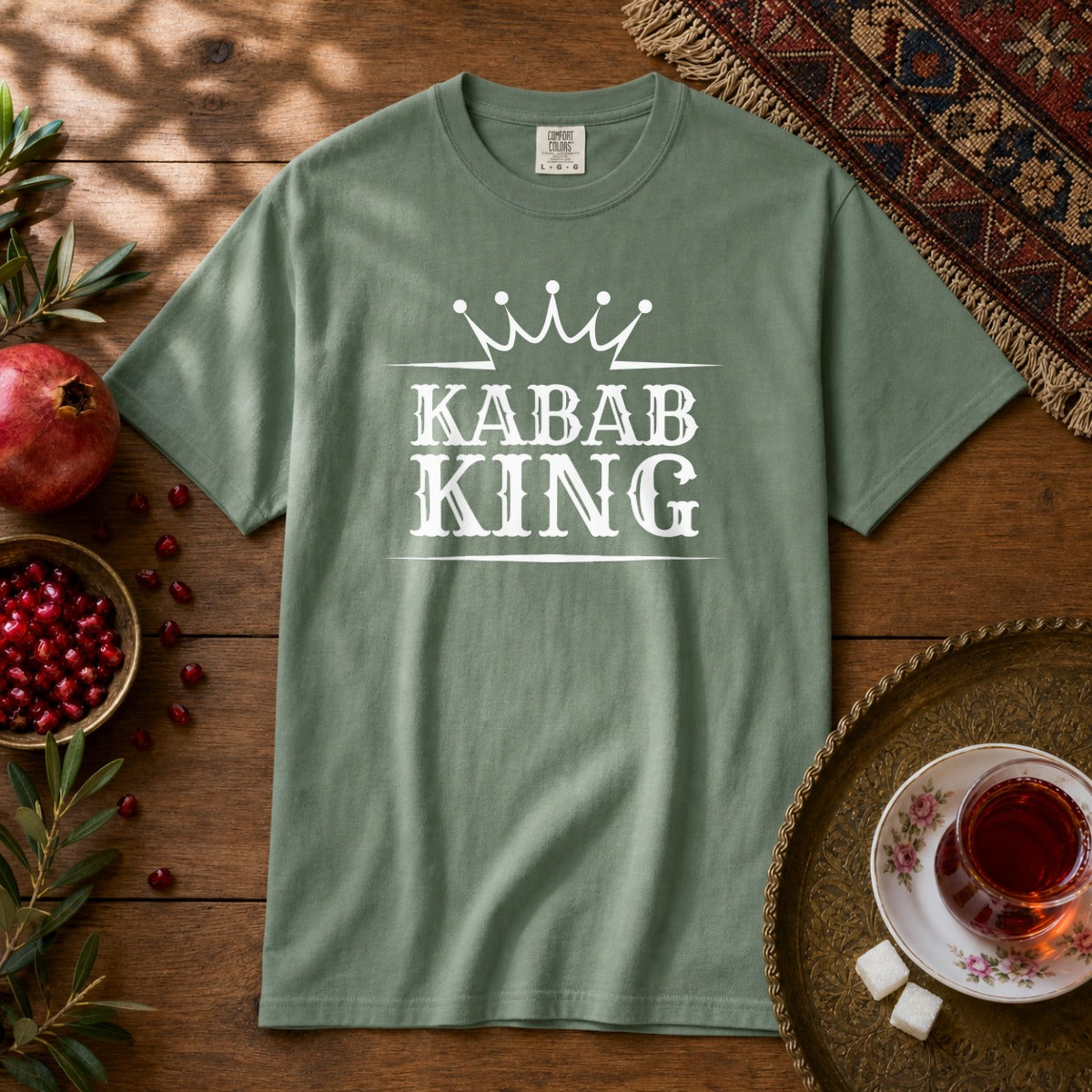 Kabab King Premium Tee - Light Green