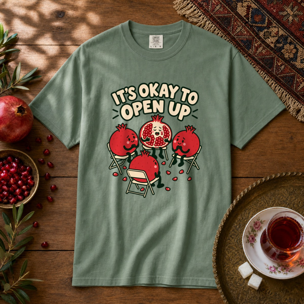 It's Okay to Open Up Premium Tee - Light Green