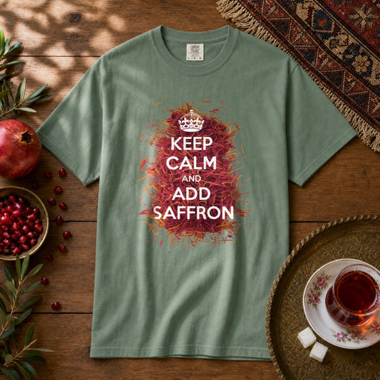 Keep Calm and Add Saffron Premium Tee - Light Green