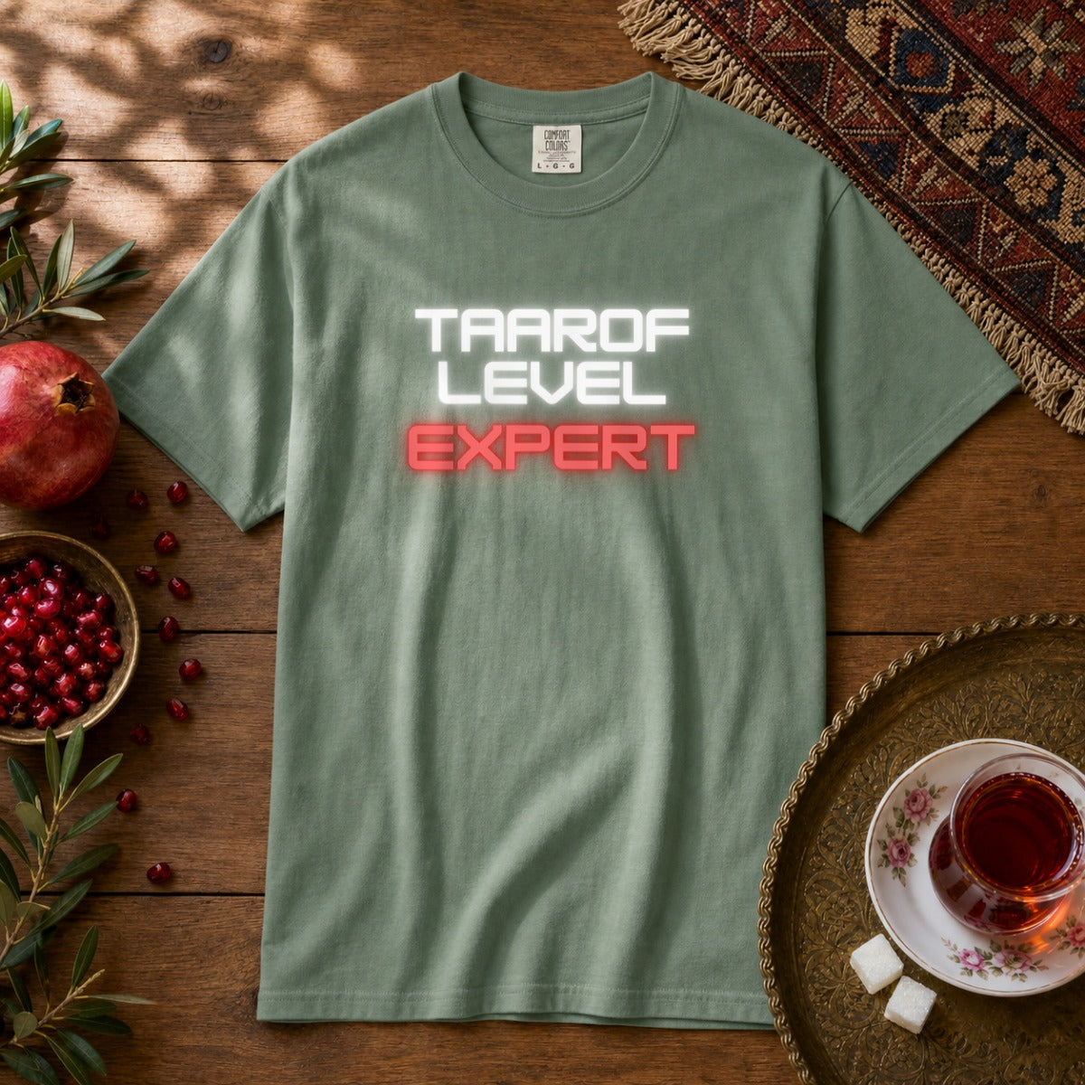 Taarof Level Expert Premium Tee - Light Green