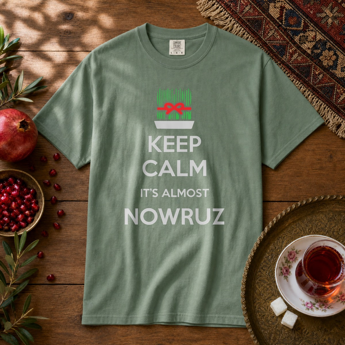 It's Almost Nowruz Premium Tee - Light Green