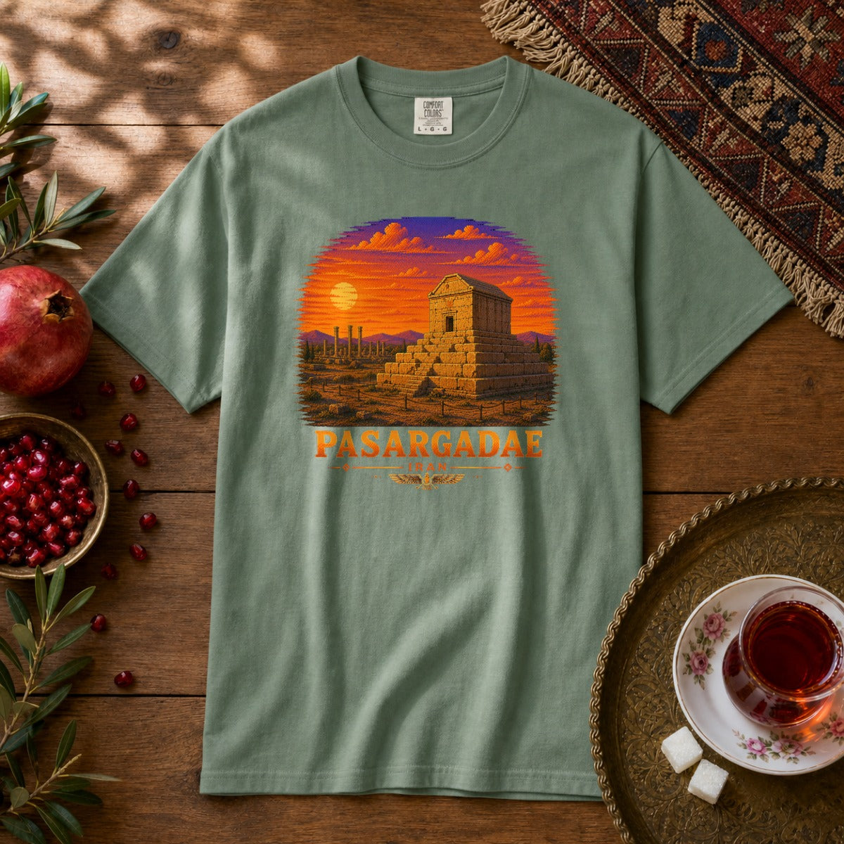 Pasargadae - Pixel Art Premium Tee - Light Green