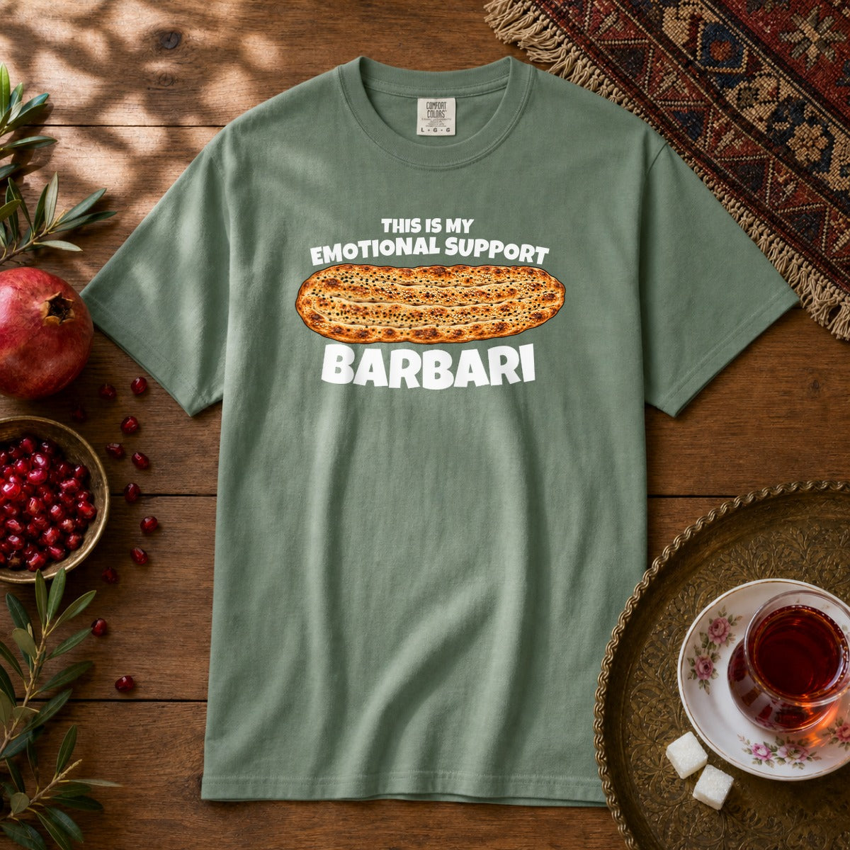 Emotional Support Barbari Premium Tee - Light Green