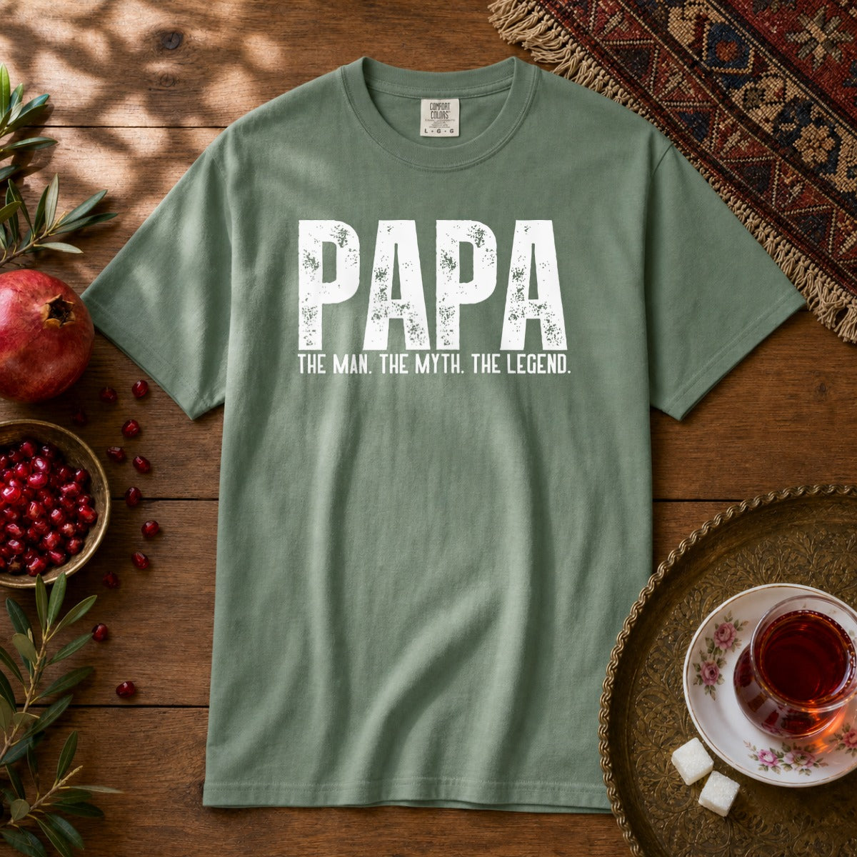 Papa, the myth Premium Tee - Light Green
